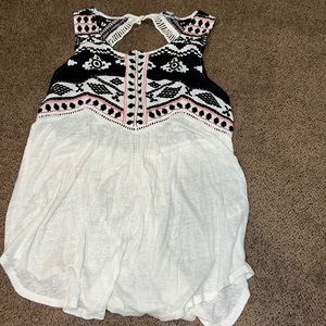 Lucky Brand Boho Ikat Embroidered Tank Top medium